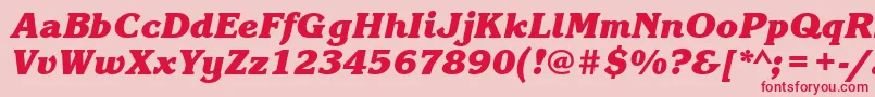 KorinnablackbttBolditalic Font – Red Fonts on Pink Background