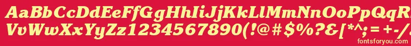 KorinnablackbttBolditalic Font – Yellow Fonts on Red Background