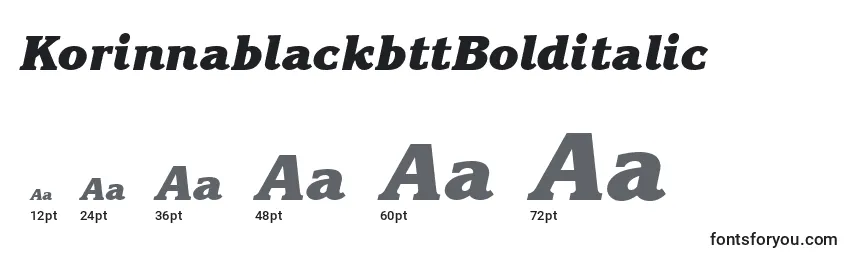 KorinnablackbttBolditalic Font Sizes