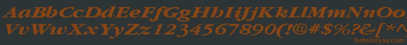 Weitere Informationen zur GarnetbroadBoldItalic-Schriftart GarnetbroadBoldItalic-Schriftart – Braune Schriften auf schwarzem Hintergrund