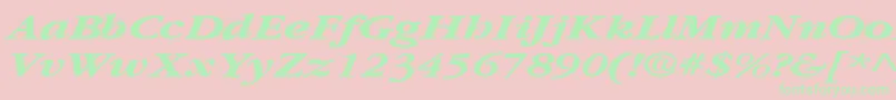 GarnetbroadBoldItalic Font – Green Fonts on Pink Background