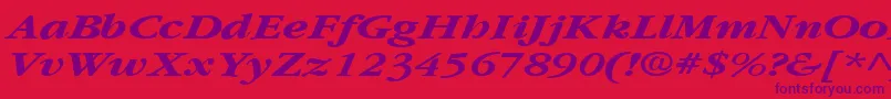 Weitere Informationen zur GarnetbroadBoldItalic-Schriftart GarnetbroadBoldItalic-Schriftart – Violette Schriften auf rotem Hintergrund