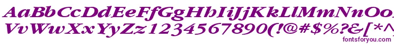 フォントGarnetbroadBoldItalic – 紫色のフォント