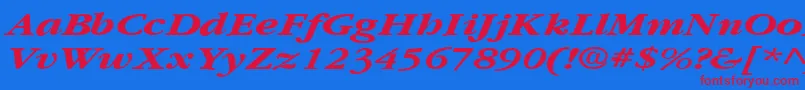 GarnetbroadBoldItalic Font – Red Fonts on Blue Background