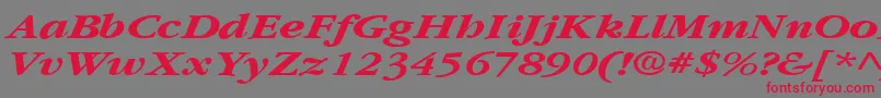 GarnetbroadBoldItalic Font – Red Fonts on Gray Background