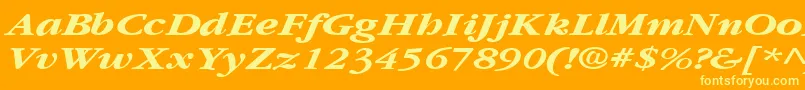 GarnetbroadBoldItalic Font – Yellow Fonts on Orange Background