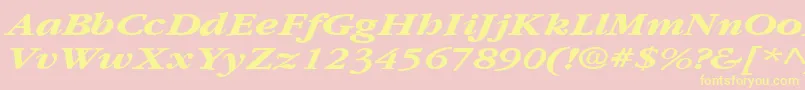 GarnetbroadBoldItalic Font – Yellow Fonts on Pink Background