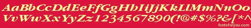 GarnetbroadBoldItalic Font – Yellow Fonts on Red Background