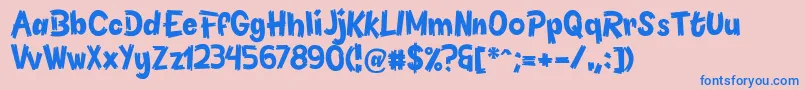 Więcej informacji o czcionce Pineappledemo Czcionka Pineappledemo – niebieskie czcionki na różowym tle