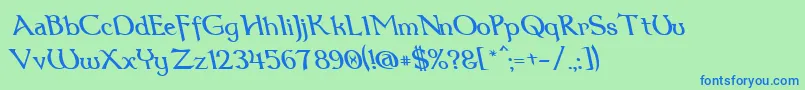 Dum3reit Font – Blue Fonts on Green Background