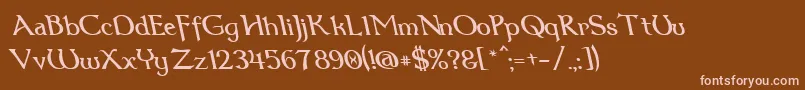 Dum3reit-Schriftart – Rosa Schriften auf braunem Hintergrund