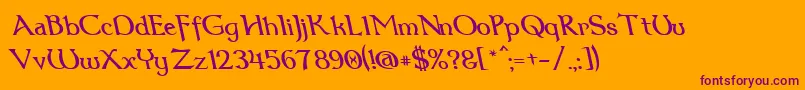 Dum3reit-Schriftart – Violette Schriften auf orangefarbenem Hintergrund
