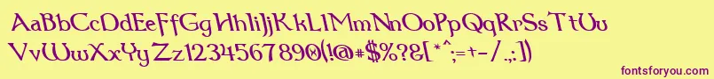 Dum3reit Font – Purple Fonts on Yellow Background