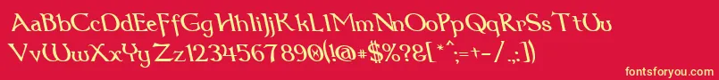 Dum3reit Font – Yellow Fonts on Red Background