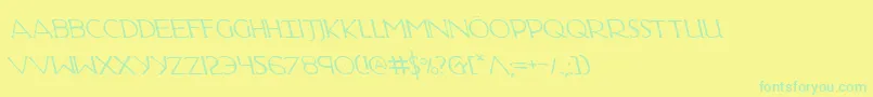 フォントHadriaticl – 黄色い背景に緑の文字