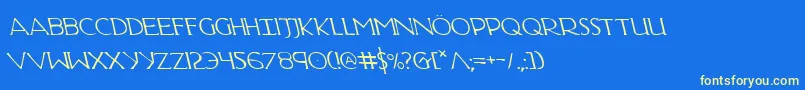 Hadriaticl Font – Yellow Fonts on Blue Background