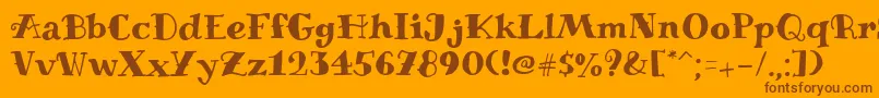 Weitere Informationen zur MiltoniantattooRegular-Schriftart MiltoniantattooRegular-Schriftart – Braune Schriften auf orangefarbenem Hintergrund