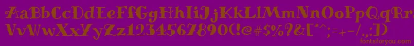 Weitere Informationen zur MiltoniantattooRegular-Schriftart MiltoniantattooRegular-Schriftart – Braune Schriften auf violettem Hintergrund