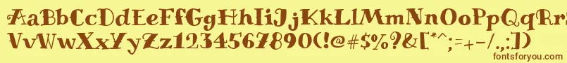 MiltoniantattooRegular Font – Brown Fonts on Yellow Background