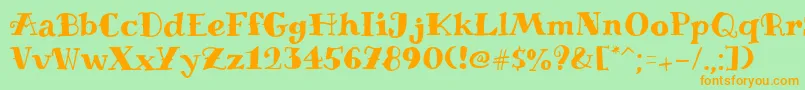 MiltoniantattooRegular Font – Orange Fonts on Green Background