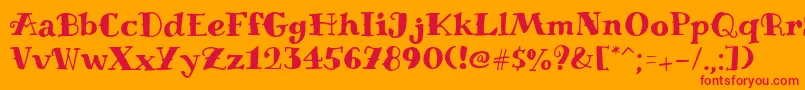 MiltoniantattooRegular Font – Red Fonts on Orange Background
