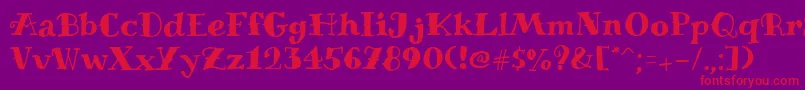 MiltoniantattooRegular Font – Red Fonts on Purple Background