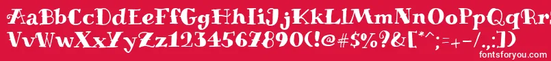 フォントMiltoniantattooRegular – 赤い背景に白い文字