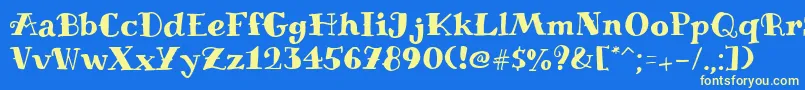 MiltoniantattooRegular Font – Yellow Fonts on Blue Background