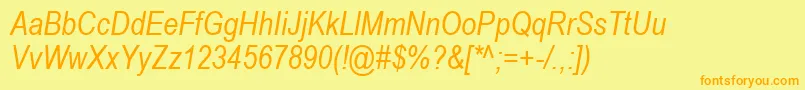 ArialNarrowРљСѓСЂСЃРёРІ Font – Orange Fonts on Yellow Background