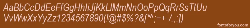 ArialNarrowРљСѓСЂСЃРёРІ Font – Pink Fonts on Brown Background