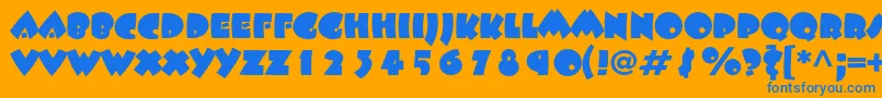 フォントBeeskneesstd – オレンジの背景に青い文字