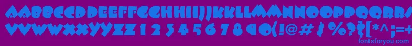 Beeskneesstd Font – Blue Fonts on Purple Background