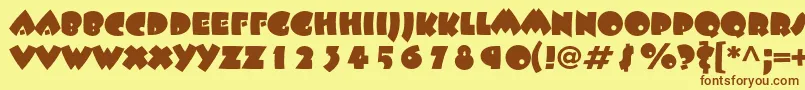 Beeskneesstd Font – Brown Fonts on Yellow Background