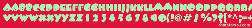 Beeskneesstd Font – Green Fonts on Red Background