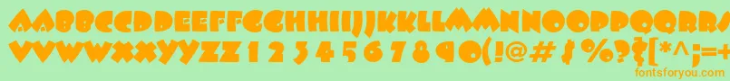 Beeskneesstd Font – Orange Fonts on Green Background