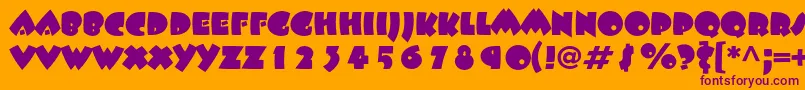 Beeskneesstd Font – Purple Fonts on Orange Background