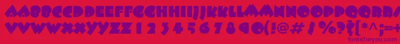 Beeskneesstd Font – Purple Fonts on Red Background