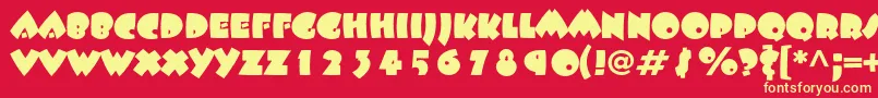 Beeskneesstd Font – Yellow Fonts on Red Background