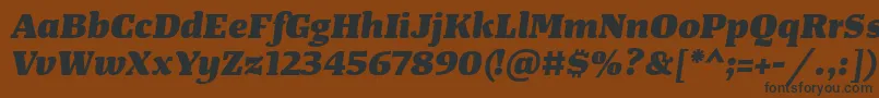 TangerserifwideHeavyitalic Font – Black Fonts on Brown Background