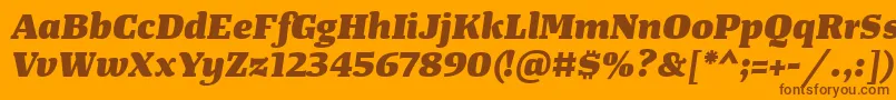 TangerserifwideHeavyitalic Font – Brown Fonts on Orange Background
