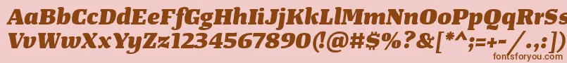 TangerserifwideHeavyitalic Font – Brown Fonts on Pink Background