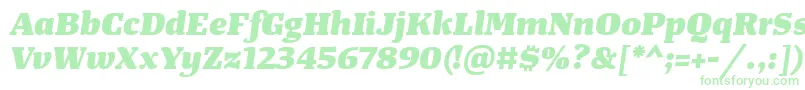Police TangerserifwideHeavyitalic – polices vertes sur fond blanc