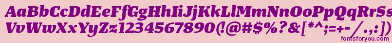 TangerserifwideHeavyitalic Font – Purple Fonts on Pink Background