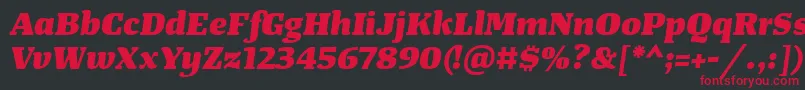 TangerserifwideHeavyitalic Font – Red Fonts on Black Background