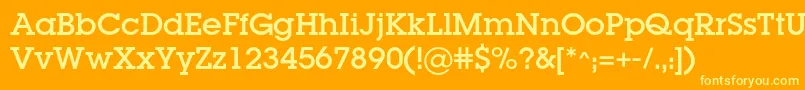 Lugac Font – Yellow Fonts on Orange Background