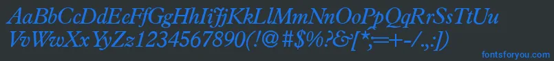 P761RomanItalic Font – Blue Fonts on Black Background