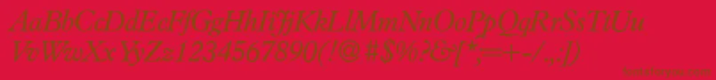 Police P761RomanItalic – polices brunes sur fond rouge