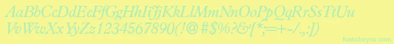 Saiba mais sobre a fonte P761RomanItalic Fonte P761RomanItalic – fontes verdes em um fundo amarelo