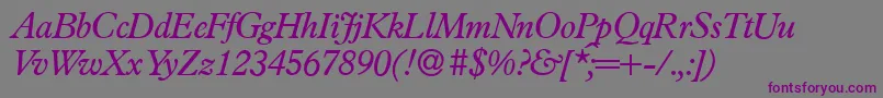 P761RomanItalic Font – Purple Fonts on Gray Background