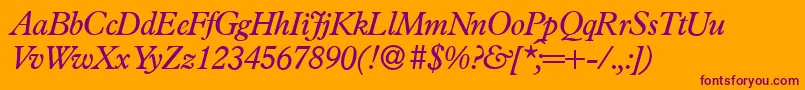 P761RomanItalic Font – Purple Fonts on Orange Background